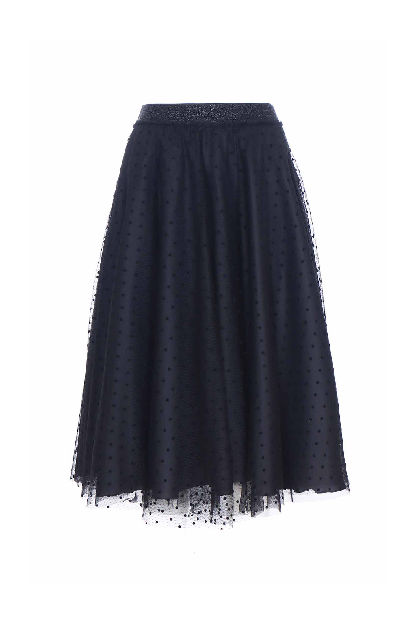 MIDIE TULLE POLKA DOTS FLOCK SKIRT - SoAllure