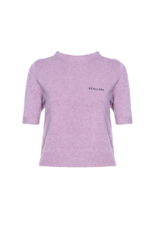 T-SHIRT ROUND NECK KNIT WITH EMBROIDERY