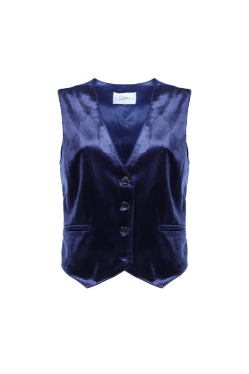 SHORT VELVET VEST