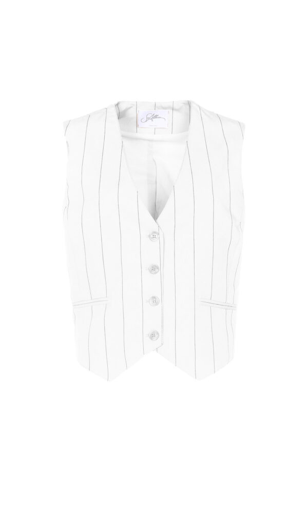 STRIPED WAISTCOAT WITH THREE BUTTONS