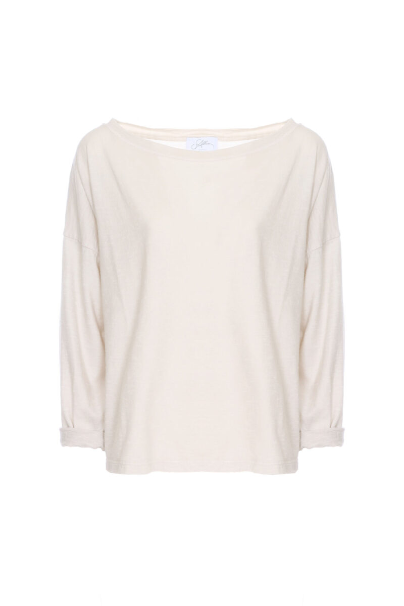 BOXY JERSEY COTTON BOAT NECKLINE