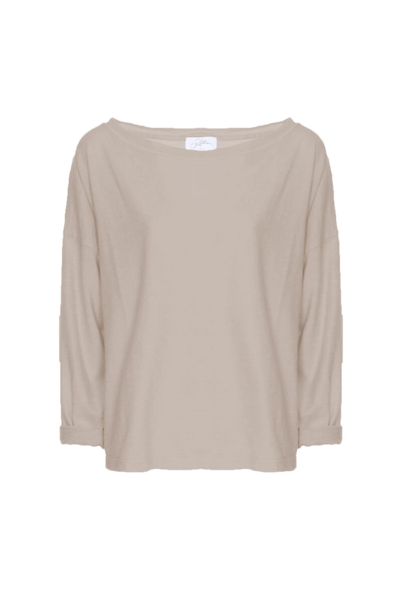 BOXY JERSEY COTTON BOAT NECKLINE