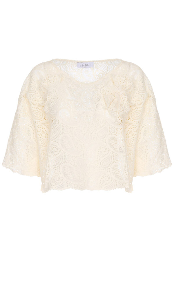 BOXY BLOUSE COTTON LACE WITH PIN