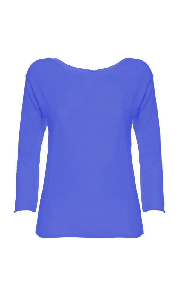 T-SHIRT WITH VISCOSE BOAT NECKLINE