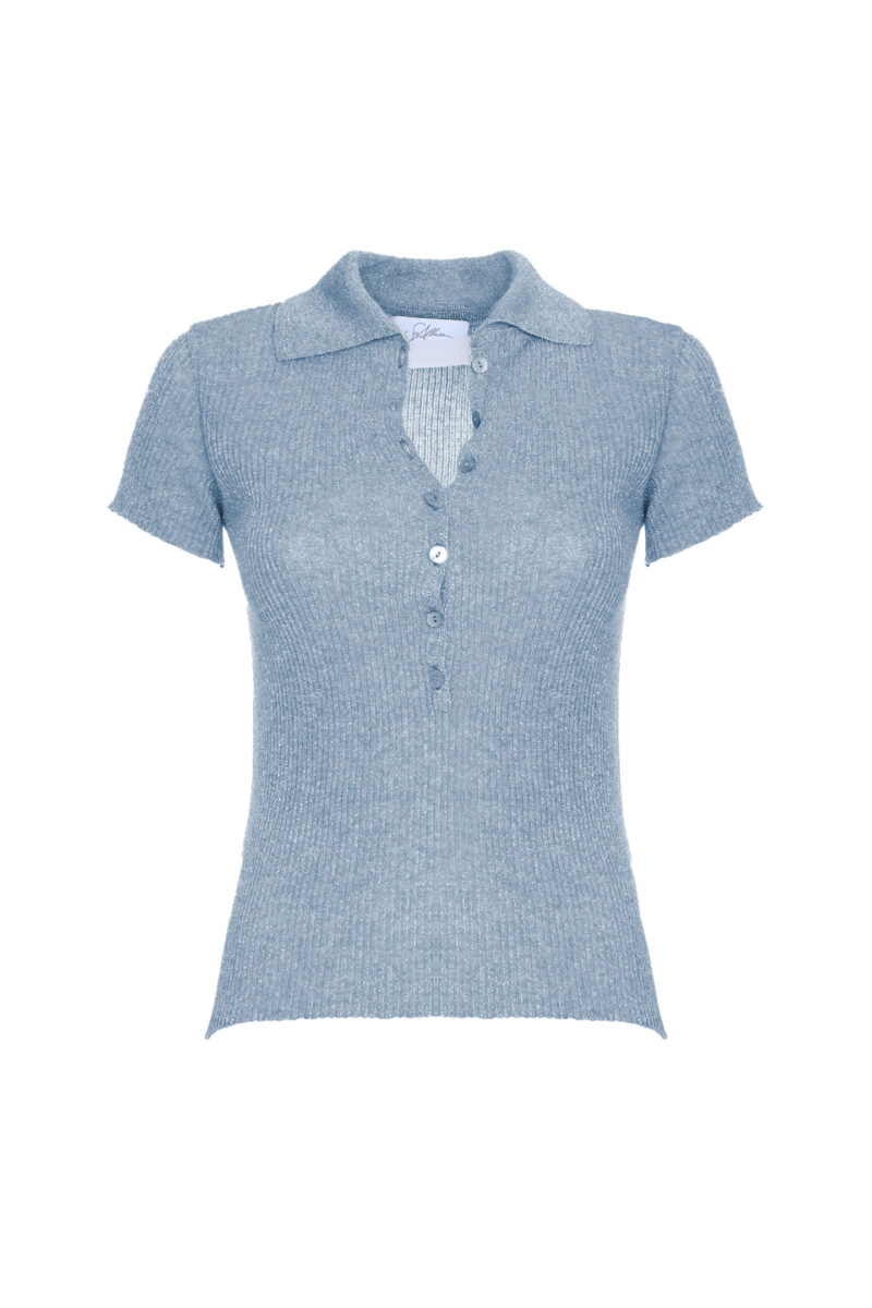 POLO SHIRT LUREX HALF SLEEVE