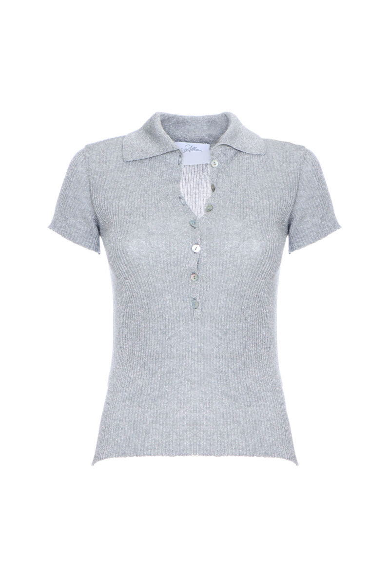 POLO SHIRT LUREX HALF SLEEVE