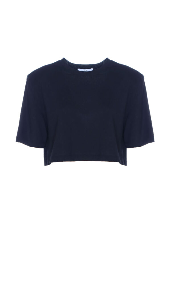 T-SHIRT BASIC CROP IN JERSEY CON SPALLINE