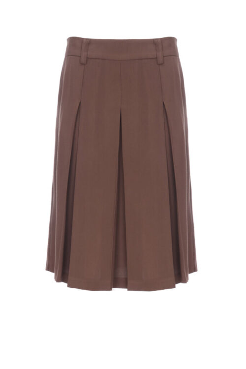 PLEATED TWILL SKIRT